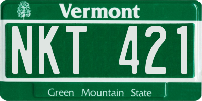VT license plate NKT421