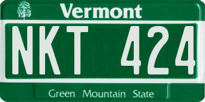 VT license plate NKT424