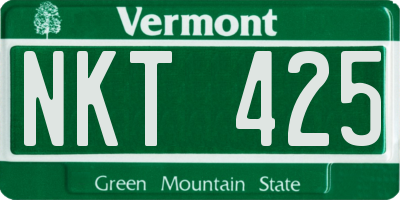 VT license plate NKT425