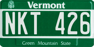 VT license plate NKT426