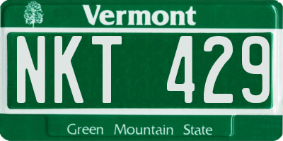 VT license plate NKT429