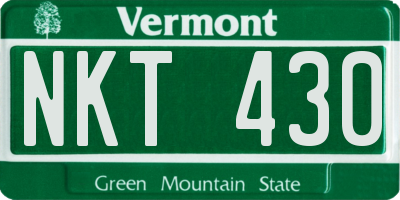 VT license plate NKT430