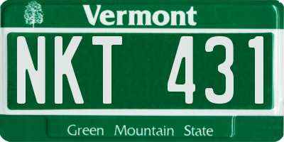 VT license plate NKT431