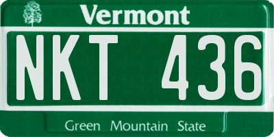 VT license plate NKT436
