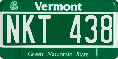 VT license plate NKT438