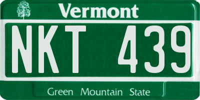 VT license plate NKT439