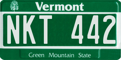 VT license plate NKT442