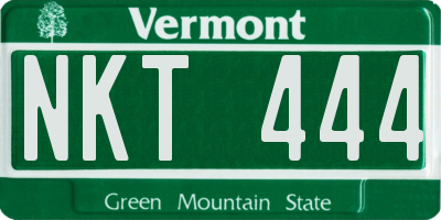 VT license plate NKT444