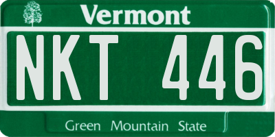 VT license plate NKT446