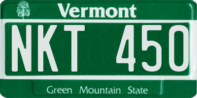 VT license plate NKT450