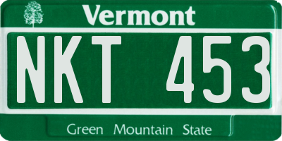 VT license plate NKT453