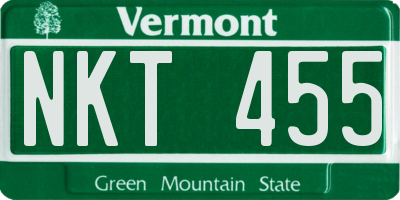 VT license plate NKT455