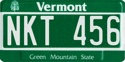 VT license plate NKT456