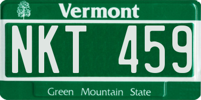 VT license plate NKT459