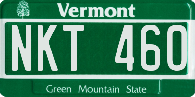 VT license plate NKT460