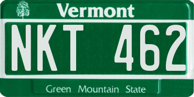 VT license plate NKT462