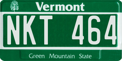 VT license plate NKT464