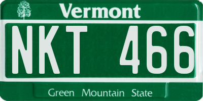 VT license plate NKT466
