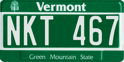 VT license plate NKT467