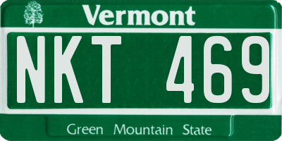 VT license plate NKT469