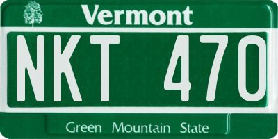 VT license plate NKT470