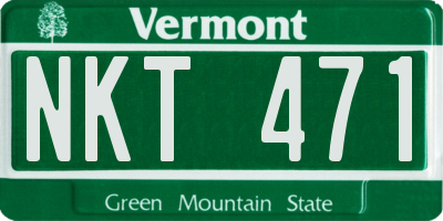 VT license plate NKT471