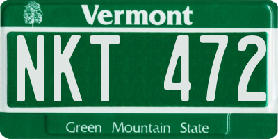 VT license plate NKT472