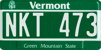 VT license plate NKT473