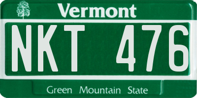 VT license plate NKT476