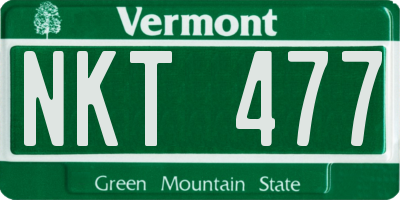 VT license plate NKT477