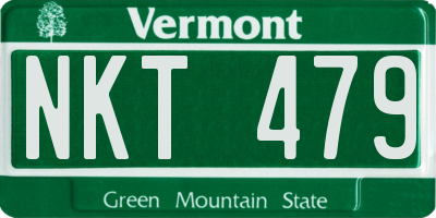VT license plate NKT479