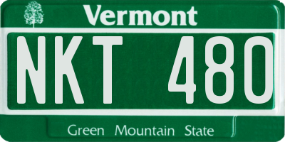 VT license plate NKT480