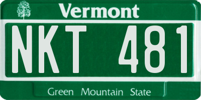 VT license plate NKT481