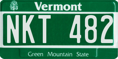 VT license plate NKT482