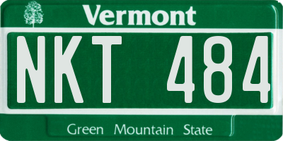 VT license plate NKT484