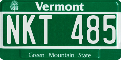 VT license plate NKT485