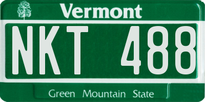 VT license plate NKT488