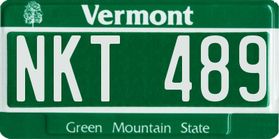 VT license plate NKT489