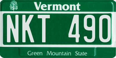 VT license plate NKT490