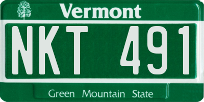 VT license plate NKT491