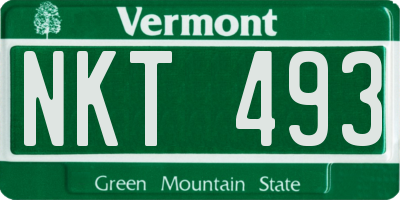 VT license plate NKT493