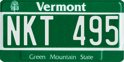 VT license plate NKT495