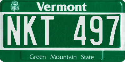 VT license plate NKT497
