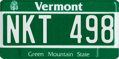 VT license plate NKT498