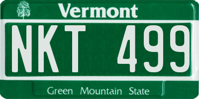 VT license plate NKT499