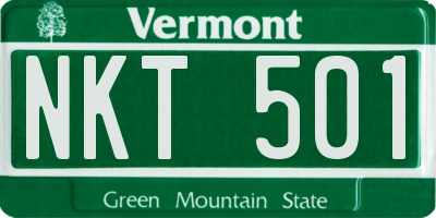 VT license plate NKT501