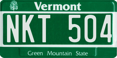 VT license plate NKT504
