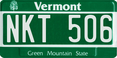 VT license plate NKT506