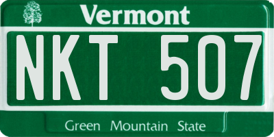 VT license plate NKT507