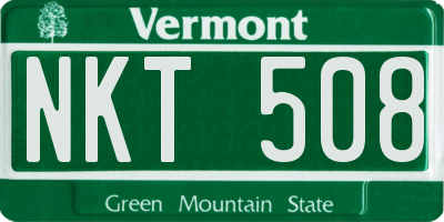 VT license plate NKT508
